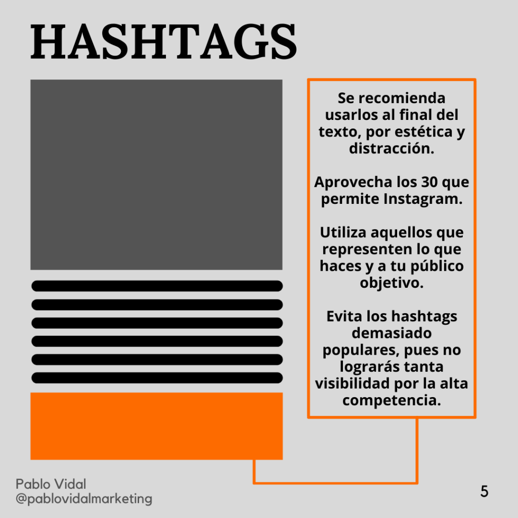 hashtags en Instagram post